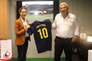 Sport - Calcio - La vicepresidente di lega Pro Cristiana Capotondi in visita alla Viterbese