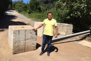 Fabio Valentini sulla strada provinciale 77