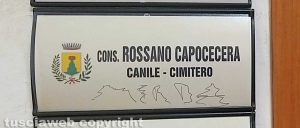 Montefiascone - La scritta nella targhetta dell'ufficio dell'ex consigliere comunale Rossano Capocecera