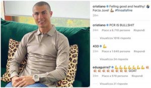 Cristiano Ronaldo: “Sto bene e sono in salute, il tampone è una stronzata”