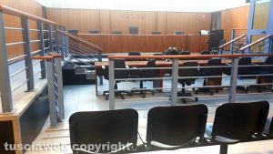 Un'aula del tribunale di Viterbo