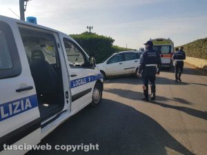 Viterbo - Incidente in strada Procoio - Polizia locale e 118