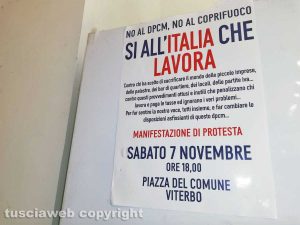Viterbo - Il manifesto in vista della manifestazione di sabato