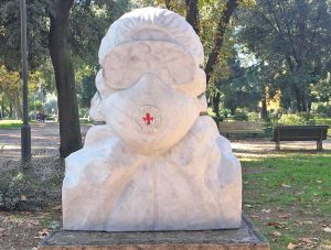 Villa Borghese, il busto che omaggia i medici e gli infermieri