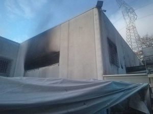 Soriano - Incendio in un'autofficina