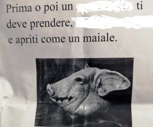 Latina - Volantino di minacce rivolto al presidente dell'Associazione nazionale vittime marocchinate