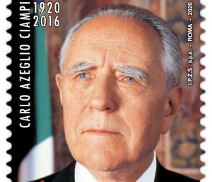 Francobollo commemorativo di Carlo Azeglio Ciampi, nel centenario della nascita