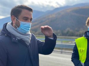 Giancarlo Cancellieri, viceministro alle Infrastrutture in visita al cantiere della Terni-Rieti