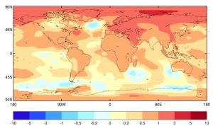 Riscaldamento globale - L'innalzamento della temperatura nel periodo 2015-2020 rispetto alla media 1981-2010