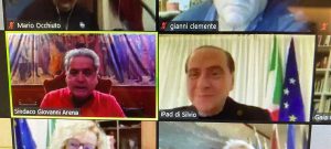 Viterbo - Il sindaco Arena in videoconferenza con Silvio Berlusconi