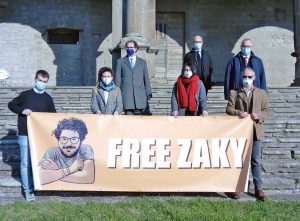 Il manifesto in sostegno a Patrick Zaky all'Unitus