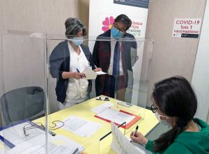 Viterbo - Il centro vaccinazione anti-Covid all'ospedale di Belcolle