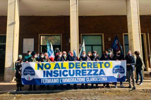 Orte - La manifestazione di Fratelli d'Italia contro il decreto Sicurezza