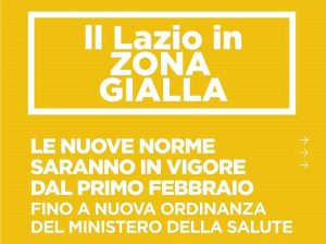 Coronavirus - Il Lazio torna in zona gialla