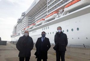 Civitavecchia - Il presidente dell'Adsp Musolino visita la Msc Grandiosa