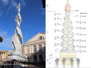 La macchina di santa Rosa (Fiore del cielo) e la Torre della pace