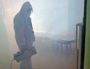 Coronavirus - La sanificazione di una scuola
