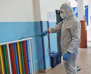Coronavirus - La sanificazione di una scuola