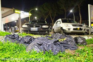 Viterbo - I sacchi lasciati a Santa Maria delle Fortezze