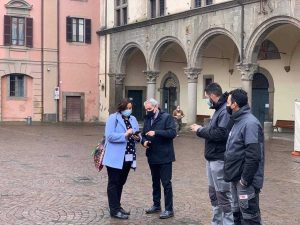 L'assessora Salcini e il sindaco Arena