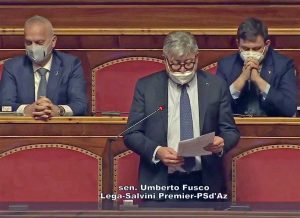 Umberto Fusco (Lega) interviene in senato