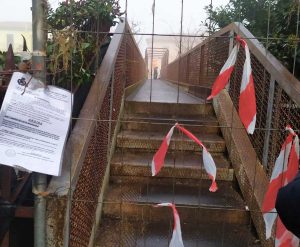 Civita Castellana - I lavori al ponte pedonale di via Mazzini