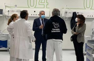 Il sindaco Arena visita il nuovo modulo con altri dieci posti letto di terapia intensiva