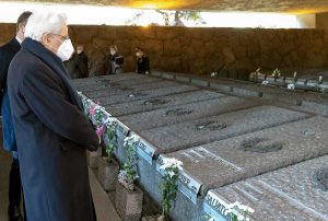 Roma - Il presidente Mattarella alla commemorazione del 77esimo anniversario dell'eccidio delle Fosse Ardeatine