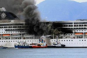 Corfù, incendio a bordo della Msc Lirica