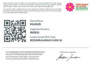 Coronavirus - Attestato vaccinale