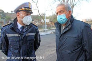 Viterbo - Il comandante Mauro Vinciotti e il sindaco Giovanni Arena