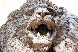 Piazza delle Erbe - I leoni in marmo di Pio Fedi sgretolati… Un simbolo della decadenza della città