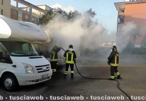 Viterbo - Camper a fuoco a Santa Barbara