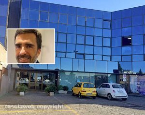 Gli uffici della Talete e nel riquadro Salvatore Genova