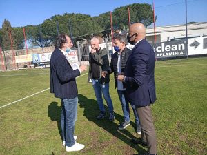 Sport - Calcio - Roberto Rambaudi e i dirigenti della Flaminia
