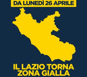 Coronavirus - Lazio in zona gialla dal 26 aprile