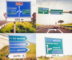 Civitavecchia - I cartelli stradali uscendo dal porto
