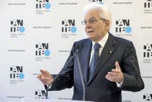 Il presidente Mattarella alla presentazione della piattaforma "Dante.global"