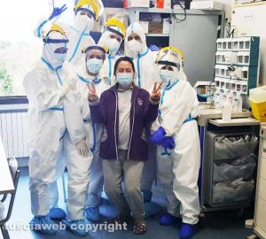 Viterbo - Marzia Spigaglia con i medici del Belcolle