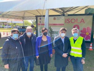 Roma - Inaugurazione hub vaccinale Valmontone outlet