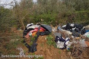 Viterbo - I rifiuti abbandonati in strada Mammagialla