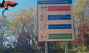 Rieti - Carabinieri - Droga nel parco giochi