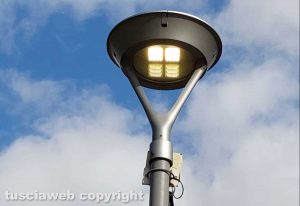 Viterbo - Luci accese di giorno al parcheggio di Valle Faul