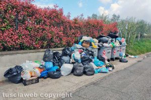Viterbo - I rifiuti in strada due Casali