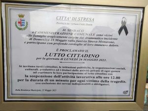 Stresa - L'amministrazione comunale proclama il lutto cittadino