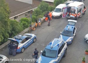 Viterbo - Lite al Sacrario - L'intervento della polizia e del 118