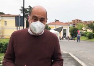 Roma - Il presidente della regine Lazio Zingaretti allo Spallanzani per il 1 maggio
