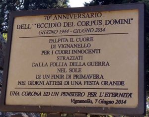 Vignanello - La lapide ai giardini pubblici