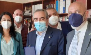 Civitavecchia - Maurizio Gasparri in visita dal sindaco Ernesto Tedesco