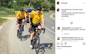 Linus - L'arrivo a Tarquinia su Instagram